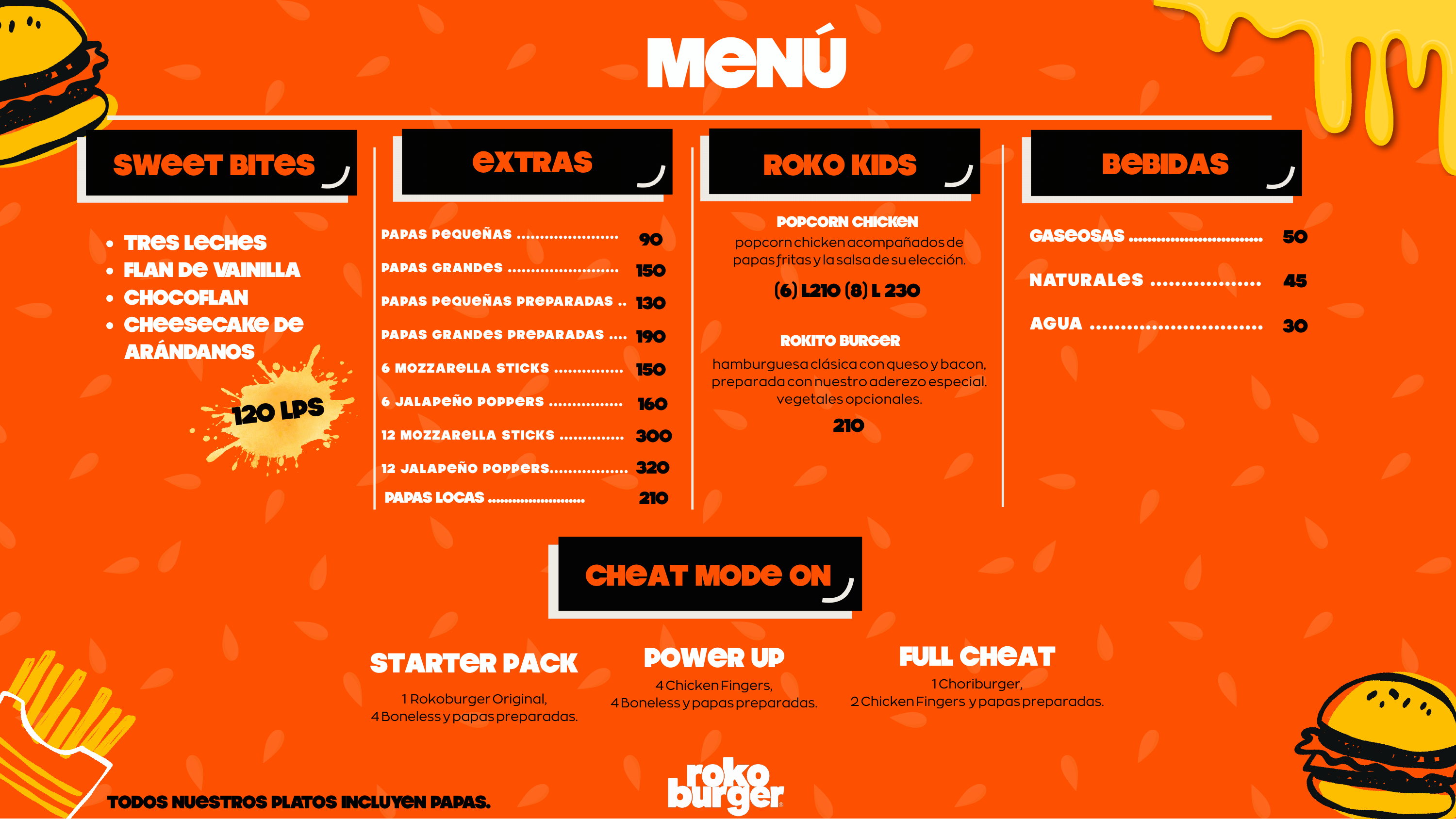 Menú Roko Burger página 2